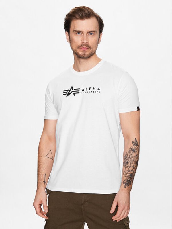 Alpha Industries Alpha Industries Комплект 2 тишъртки Alpha Label T 2 Pack Бял Regular Fit