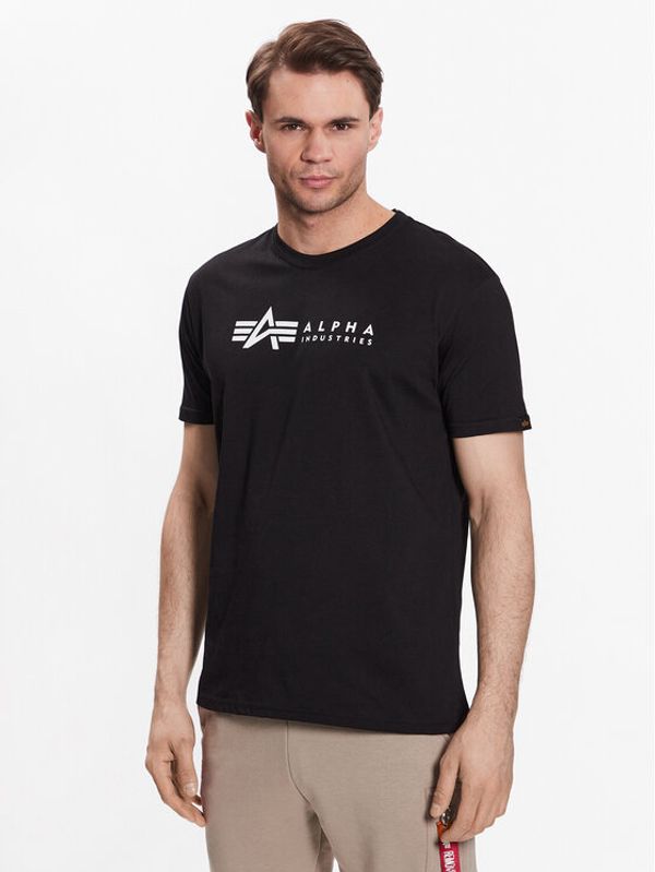 Alpha Industries Alpha Industries Комплект 2 тишъртки Alpha Label T 2 Pack Черен Regular Fit