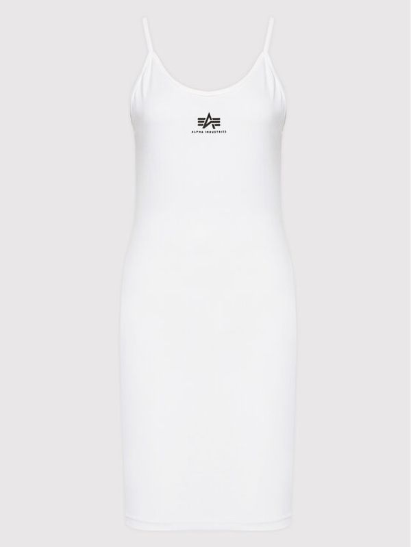 Alpha Industries Alpha Industries Лятна рокля Basic 116078 Бял Slim Fit