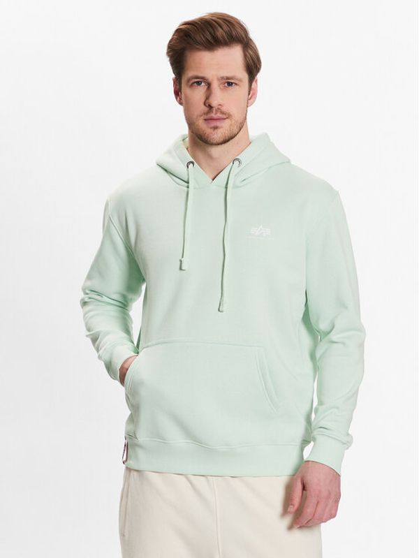 Alpha Industries Alpha Industries Пуловер Basic Hoody Small Logo Зелен Regular Fit