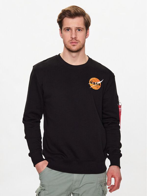 Alpha Industries Alpha Industries Пуловер Nasa Davinc Sweater Черен Regular Fit