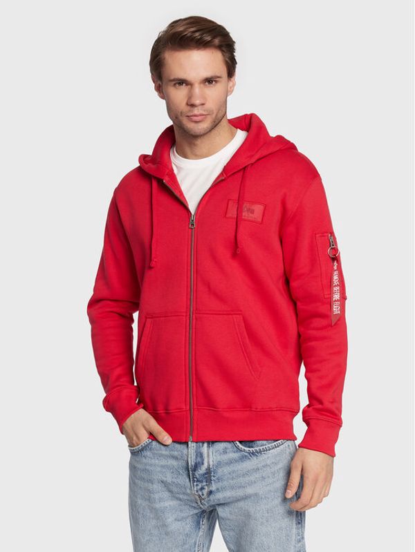 Alpha Industries Alpha Industries Суитшърт Back Print Zip 128342 Червен Regular Fit