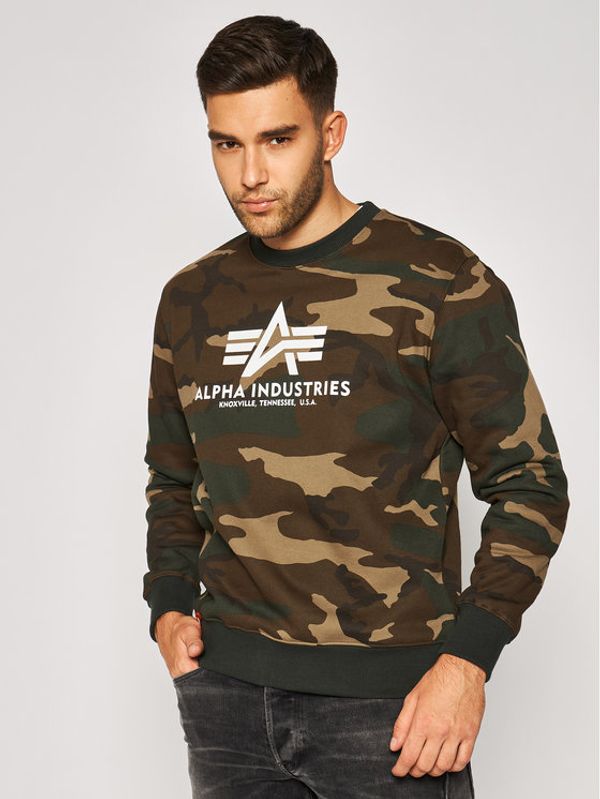 Alpha Industries Alpha Industries Суитшърт Basic 178302C Зелен Regular Fit