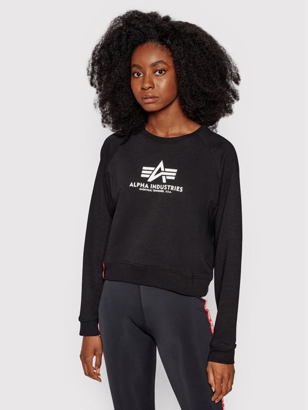 Alpha Industries Alpha Industries Суитшърт Basic Boxy 128052 Черен Relaxed Fit