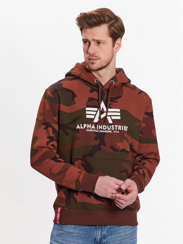 Alpha Industries Alpha Industries Суитшърт Basic Hoody Camo Кафяв Regular Fit