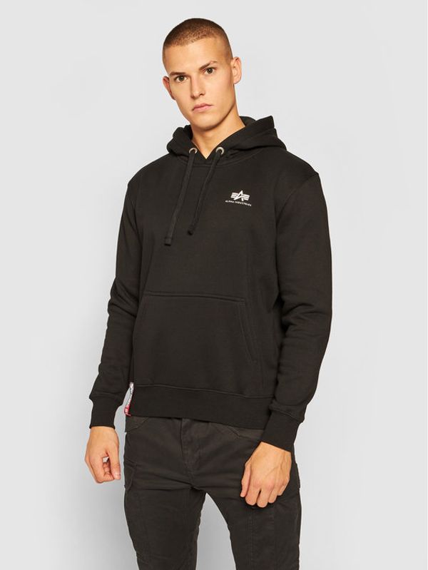 Alpha Industries Alpha Industries Суитшърт Basic Hoody Small Logo 196318 Черен Regular Fit