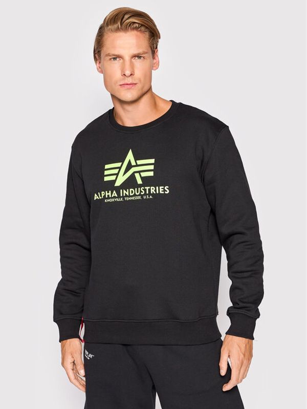 Alpha Industries Alpha Industries Суитшърт Basic Neon Print 178302NP Черен Regular Fit