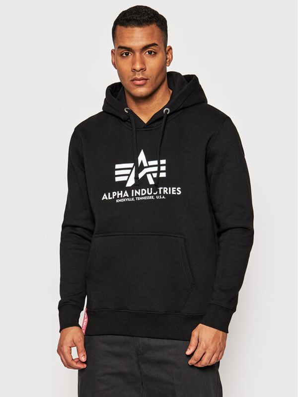 Alpha Industries Alpha Industries Суитшърт Basic Reflective Print 178312RP Черен Regular Fit