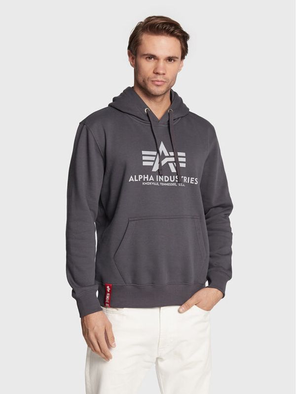 Alpha Industries Alpha Industries Суитшърт Basic Reflective Print 178312RP Сив Regular Fit