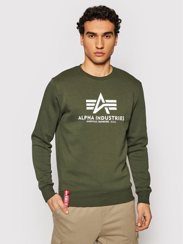 Alpha Industries Alpha Industries Суитшърт Basic Sweater 178302 Зелен Regular Fit