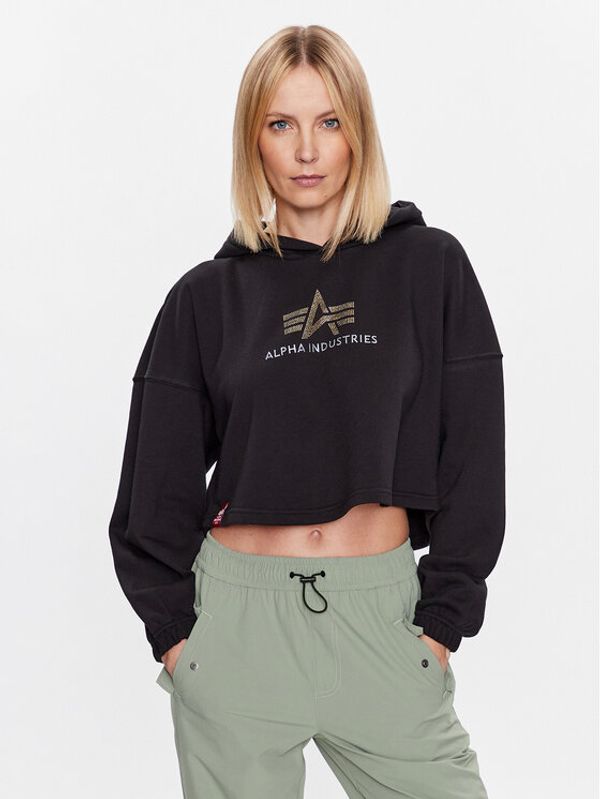 Alpha Industries Alpha Industries Суитшърт Crystal Cos Hoody Wmn Черен Overshirt Fit