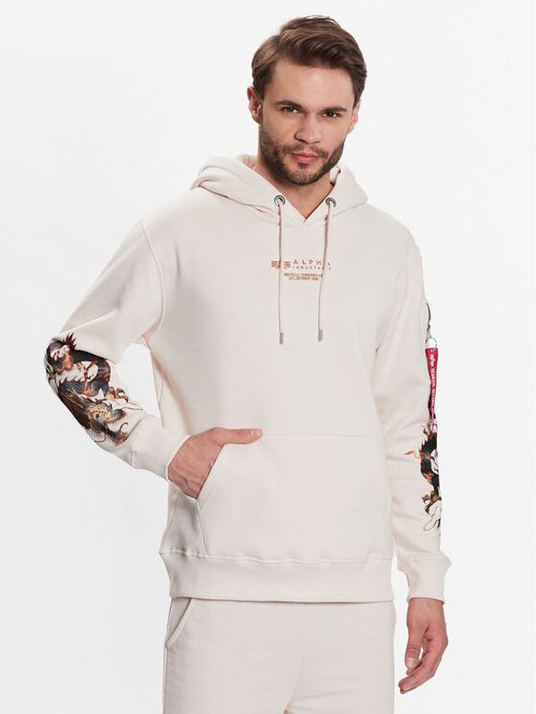 Alpha Industries Alpha Industries Суитшърт Dragon EMB Hoody Бял Regular Fit