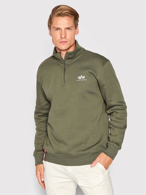 Alpha Industries Alpha Industries Суитшърт Half Zip 108308 Зелен Regular Fit