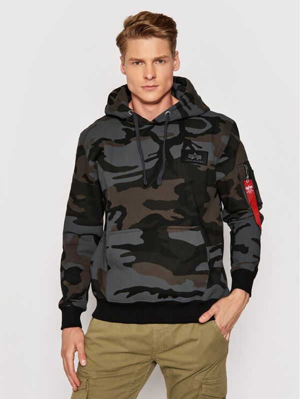 Alpha Industries Alpha Industries Суитшърт Print Camo 178318C Сив Regular Fit