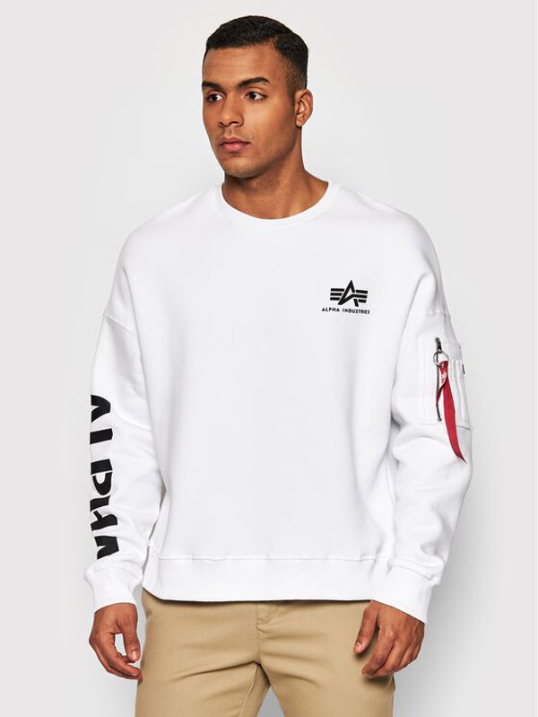 Alpha Industries Alpha Industries Суитшърт Sleeve Print 116304 Бял Oversize