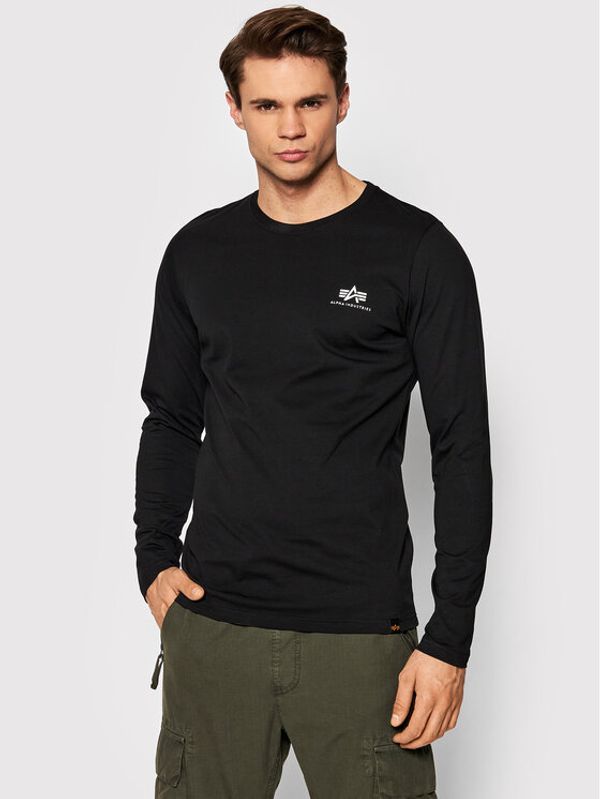 Alpha Industries Alpha Industries Тениска с дълъг ръкав Back Print Heavy 116571 Черен Regular Fit