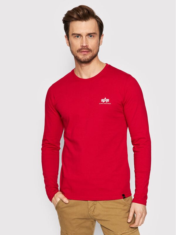 Alpha Industries Alpha Industries Тениска с дълъг ръкав Back Print Heavy 116571 Червен Regular Fit