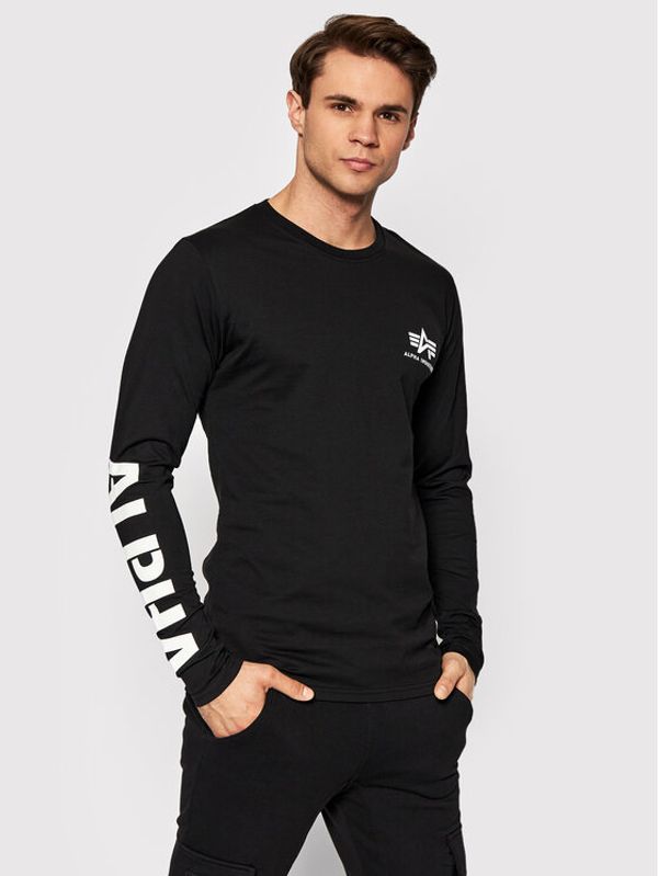 Alpha Industries Alpha Industries Тениска с дълъг ръкав Print Heavy 116570 Черен Regular Fit