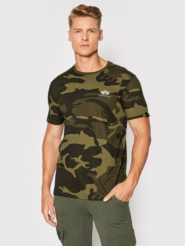 Alpha Industries Alpha Industries Тишърт Backprint T Camo 128507C Зелен Regular Fit