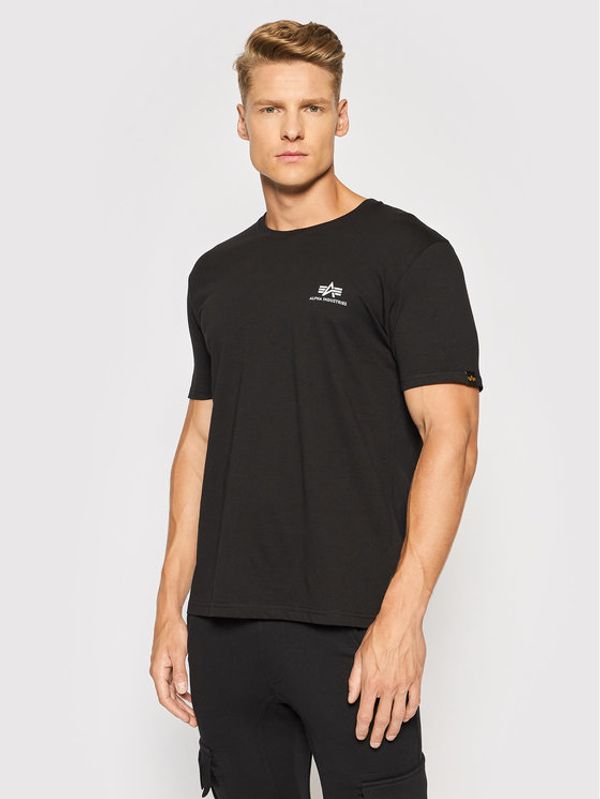 Alpha Industries Alpha Industries Тишърт Backprint T Reflective Print 128507RP Черен Regular Fit