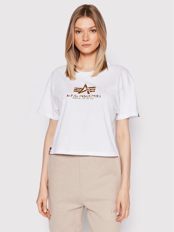 Alpha Industries Alpha Industries Тишърт Basic Print 116050HP Бял Oversize
