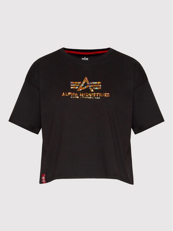 Alpha Industries Alpha Industries Тишърт Basic Print 116050HP Черен Oversize