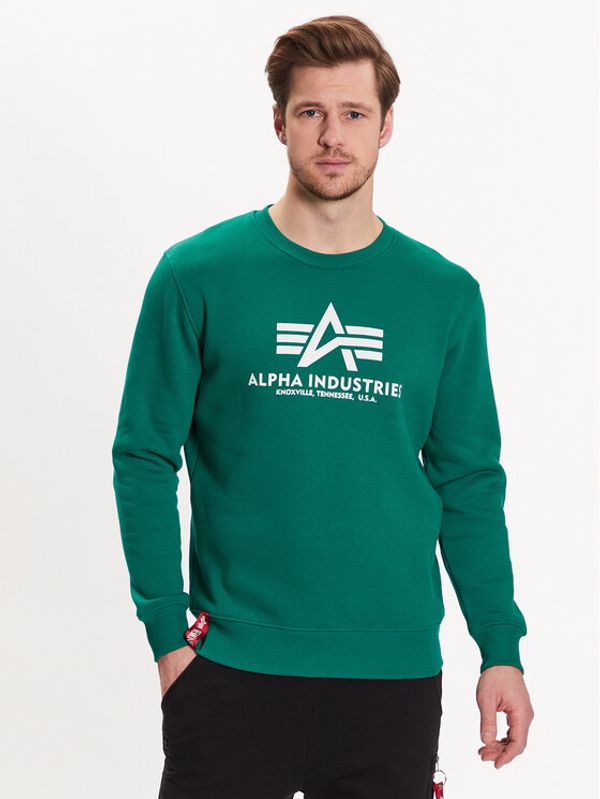 Alpha Industries Alpha Industries Тишърт Basic Sweater Зелен Regular Fit