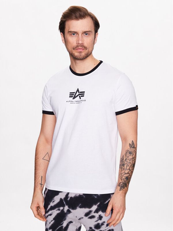 Alpha Industries Alpha Industries Тишърт Basic T Contrast ML Бял Regular Fit
