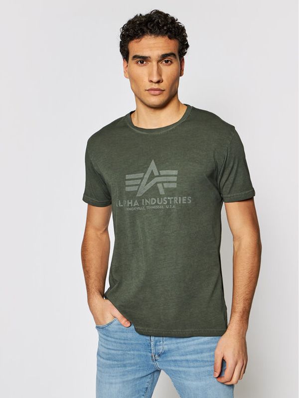 Alpha Industries Alpha Industries Тишърт Basic T Oildye 116515 Зелен Regular Fit