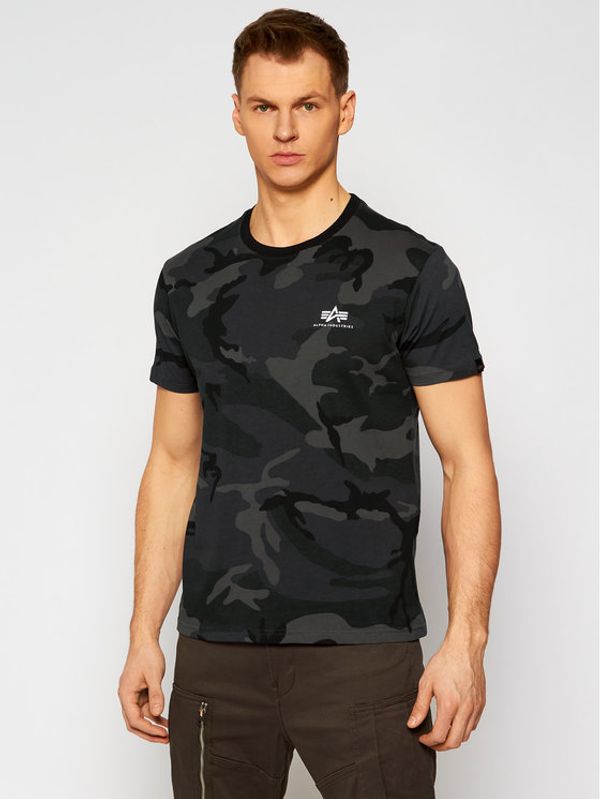 Alpha Industries Alpha Industries Тишърт Basic T Small Logo Camo 188505C Сив Regular Fit
