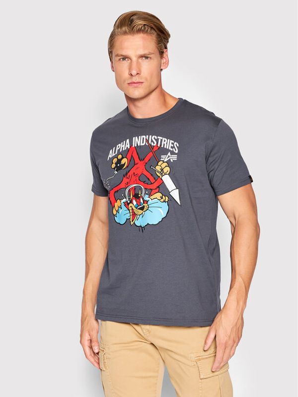 Alpha Industries Alpha Industries Тишърт Fighter Squadron 108502 Сив Regular Fit