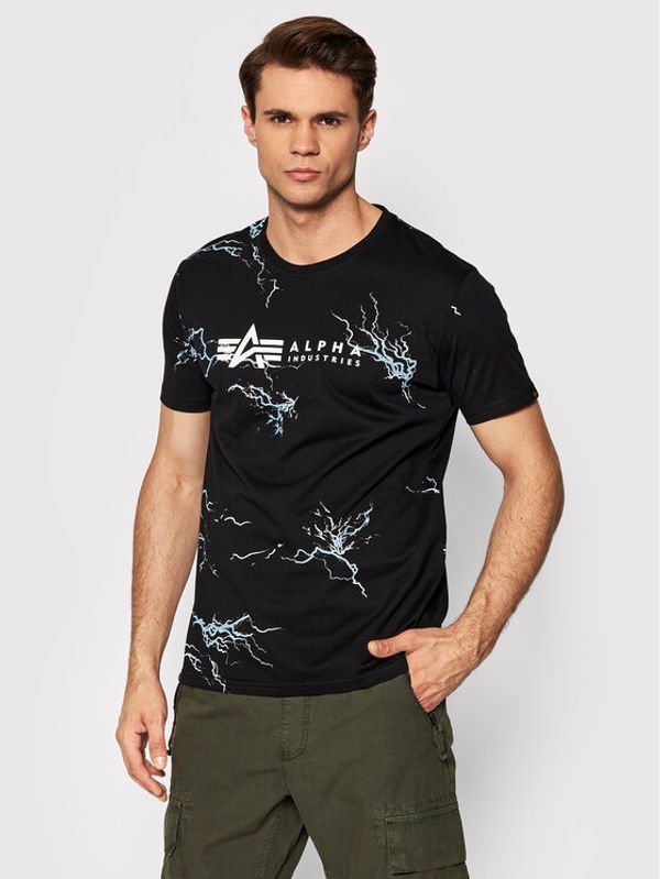 Alpha Industries Alpha Industries Тишърт Lightning Aop 106500 Черен Regular Fit