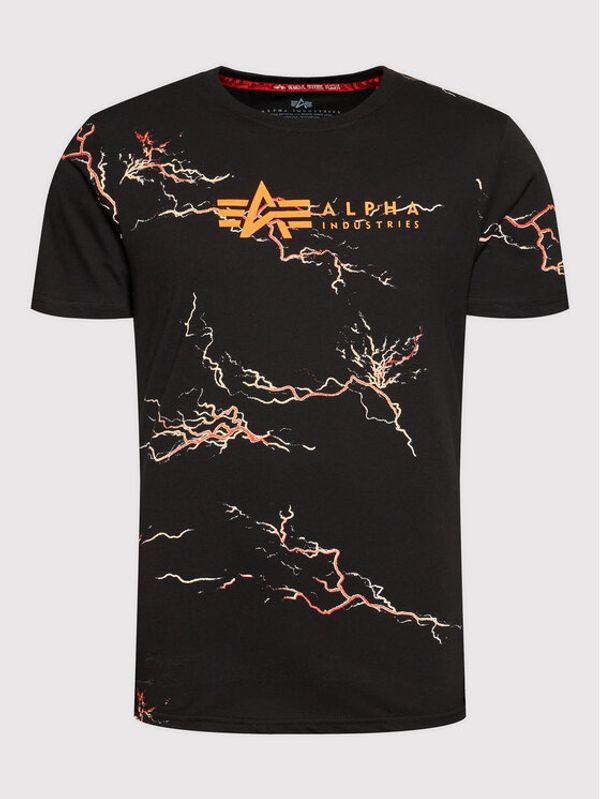 Alpha Industries Alpha Industries Тишърт Lightning Aop 106500 Черен Regular Fit