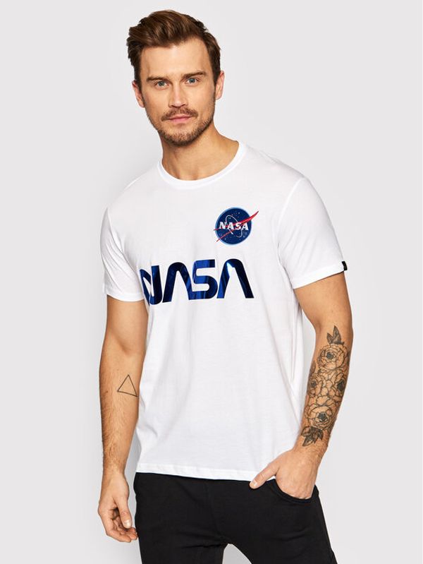 Alpha Industries Alpha Industries Тишърт Nasa Reflective 178501 Бял Regular Fit