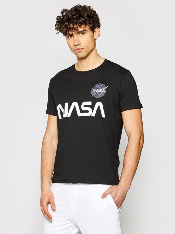 Alpha Industries Alpha Industries Тишърт Nasa Reflective 178501 Черен Regular Fit