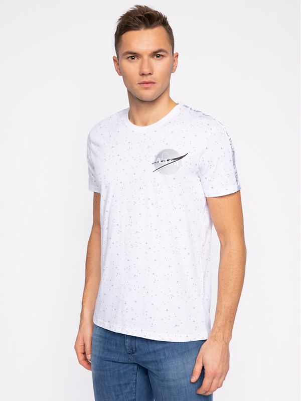 Alpha Industries Alpha Industries Тишърт Nasa Tape T 196506 Бял Regular Fit