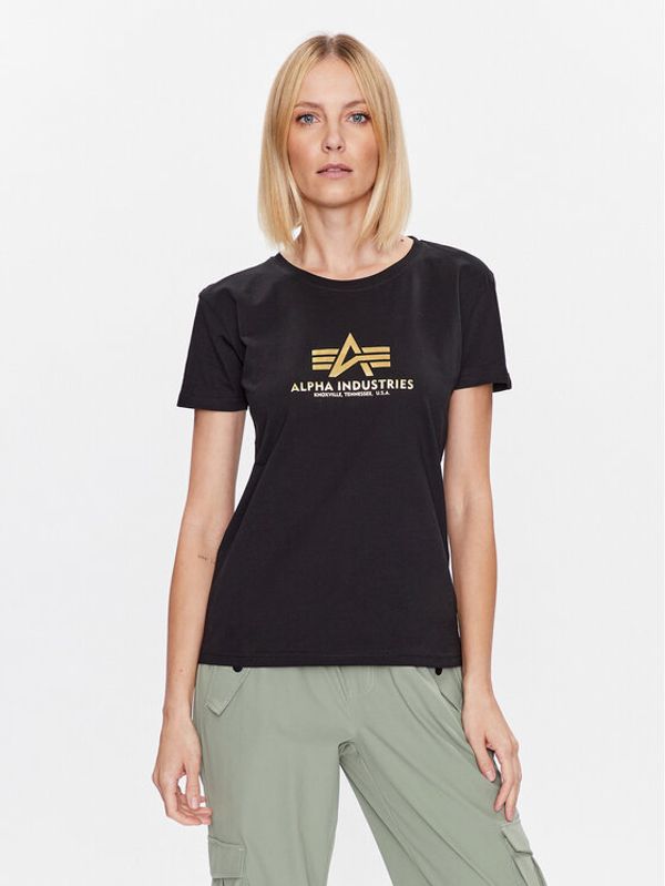 Alpha Industries Alpha Industries Тишърт New Basic T Wmn Foil Print Черен Regular Fit