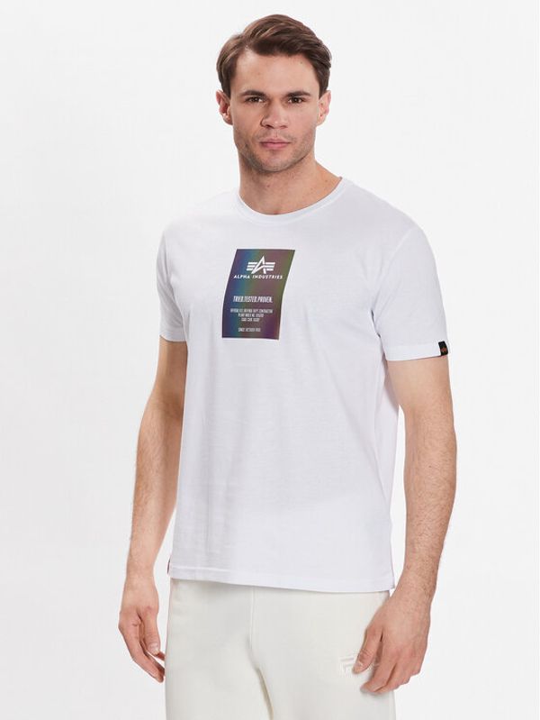 Alpha Industries Alpha Industries Тишърт Rainbow Reflective Label T Бял Regular Fit