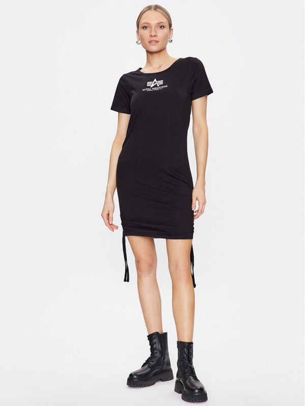 Alpha Industries Alpha Industries Тишърт Ruched Dress wmn Черен Slim Fit