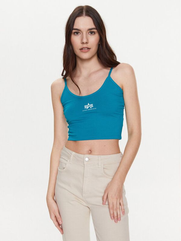 Alpha Industries Alpha Industries топ Basic Crop-Top SL Син Slim Fit