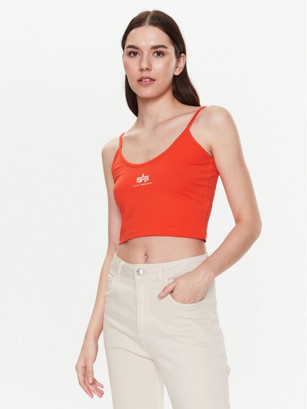 Alpha Industries Alpha Industries топ Basic Crop-Top SL Wmn Червен Regular Fit