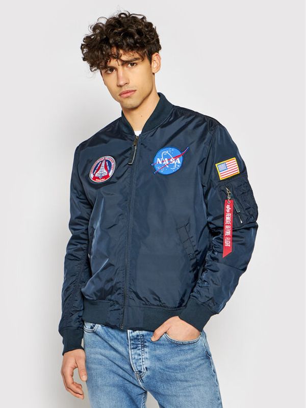 Alpha Industries Alpha Industries Яке бомбър Ma-1 Nasa Reversible 186101 Тъмносин Regular Fit