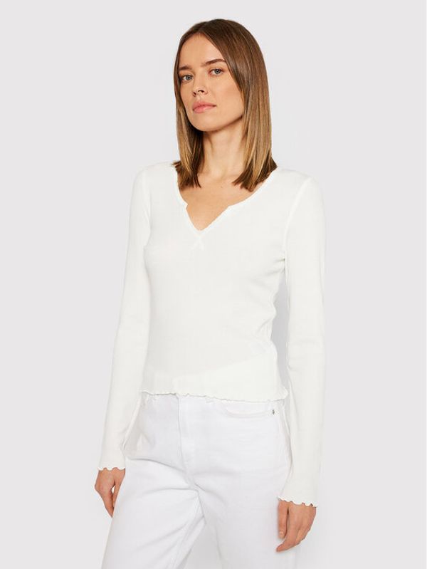 American Eagle American Eagle Блуза 037-3376-7941 Бял Slim Fit