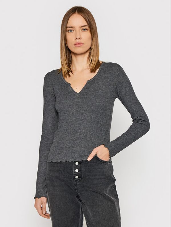 American Eagle American Eagle Блуза 037-3376-7941 Сив Slim Fit