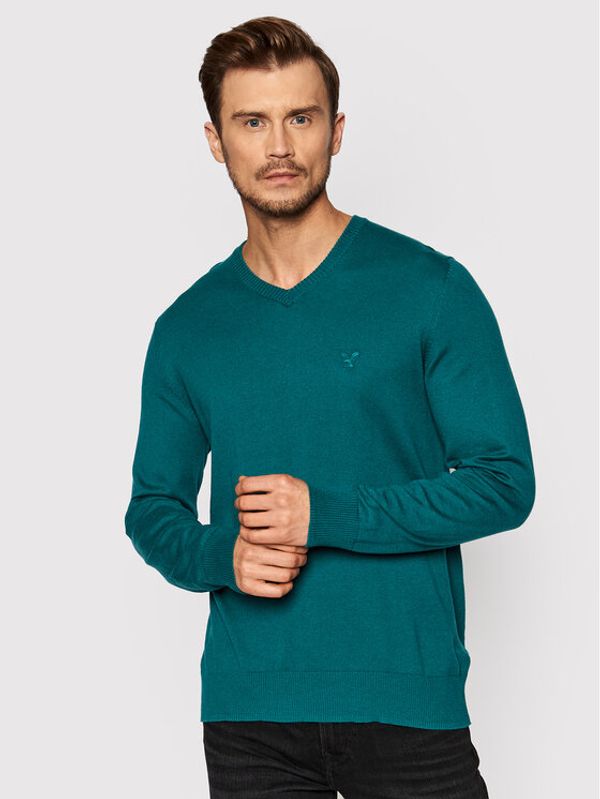 American Eagle American Eagle Пуловер 014-1144-1639 Зелен Standard Fit