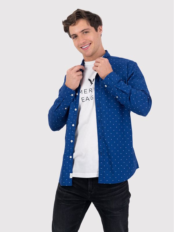 American Eagle American Eagle Риза 015-0153-2108 Тъмносин Slim Fit