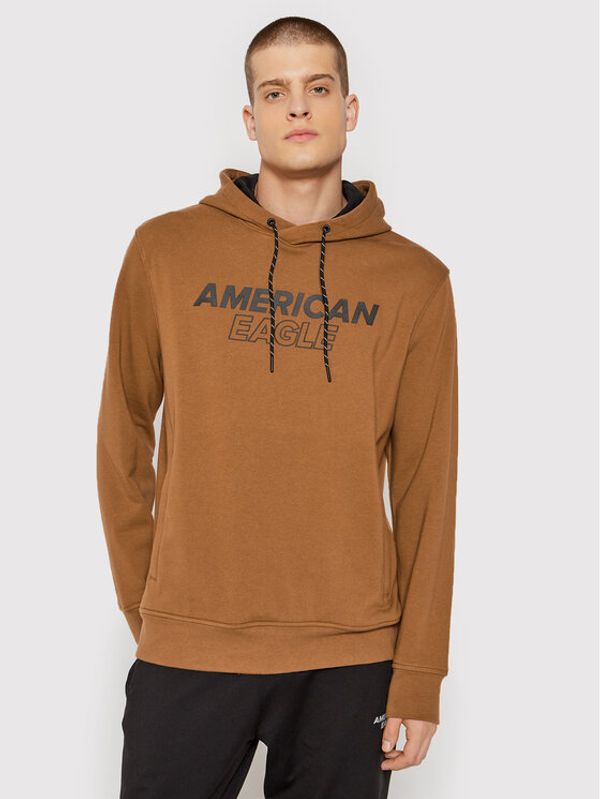 American Eagle American Eagle Суитшърт 019-0193-1559 Кафяв Regular Fit