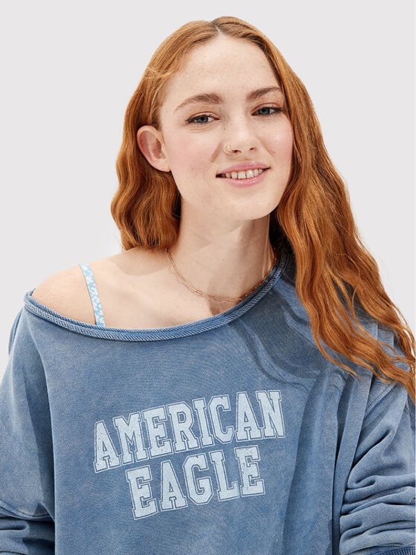 American Eagle American Eagle Суитшърт 045-2532-1636 Син Oversize