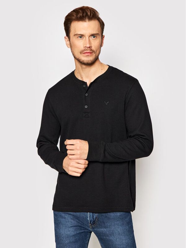 American Eagle American Eagle Тениска с дълъг ръкав 017-4171-1525 Черен Standard Fit