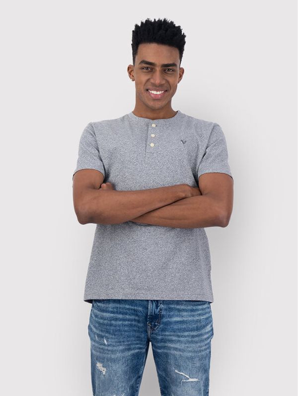 American Eagle American Eagle Тишърт 017-4165-1741 Сив Regular Fit